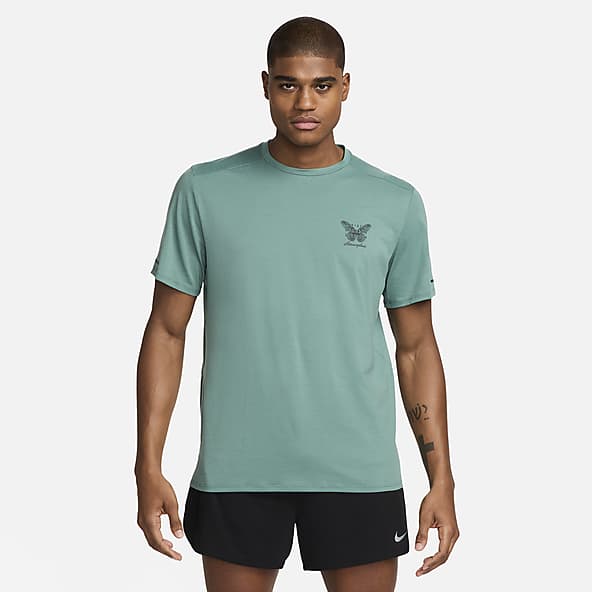 Green nike running top outlet